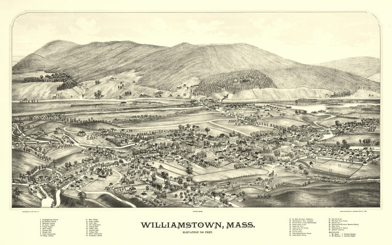 Size comparison using Vintage Map of Williamstown, Massachusetts 1898