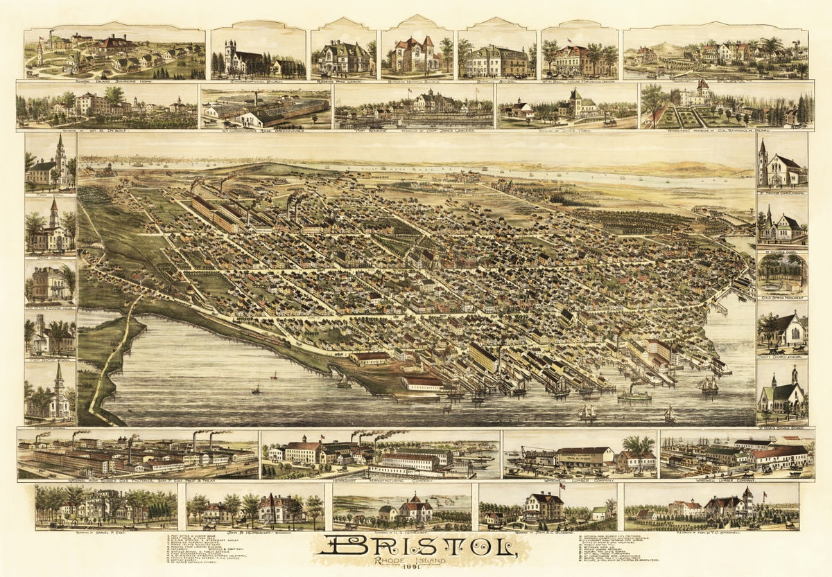 Preview of Vintage Map of Bristol, Rhode Island 1891