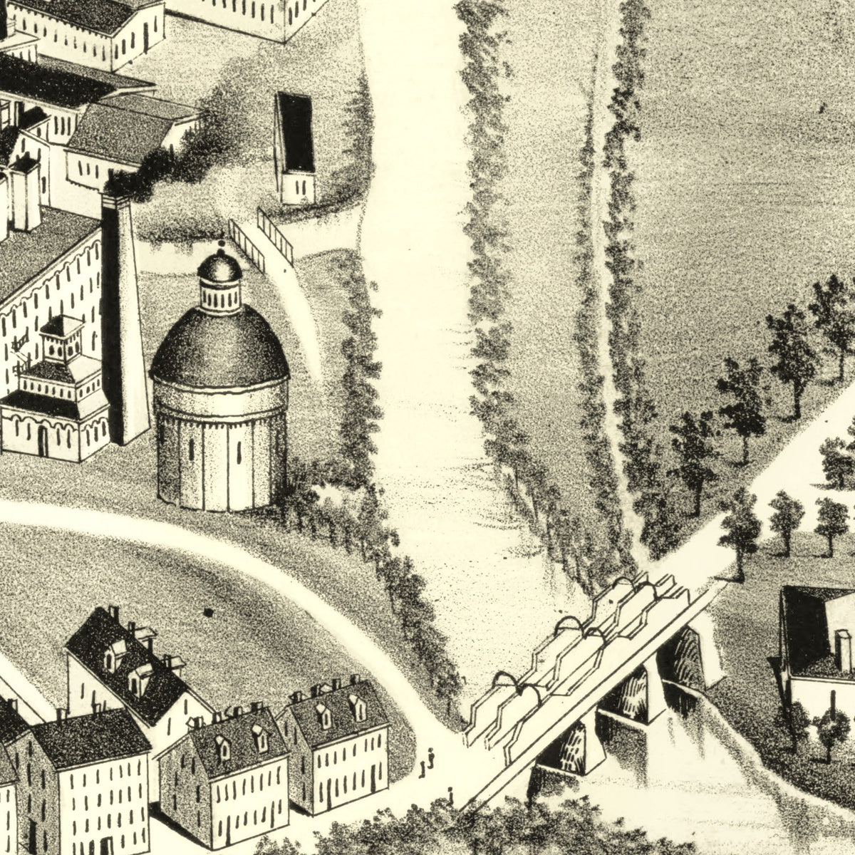 Restored historic details from the 1888 city map of Lonsdale, Rhode Island