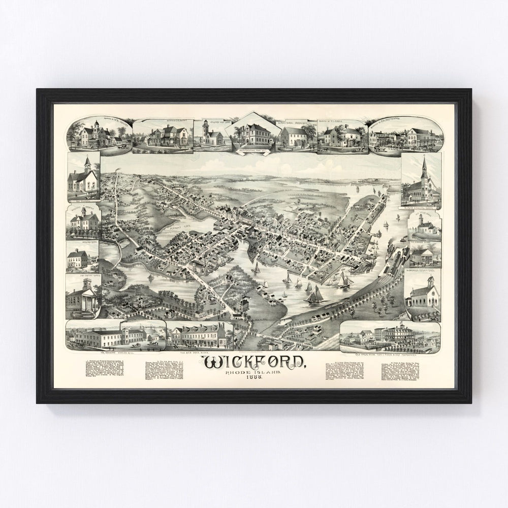 Wickford Vintage Map 1888