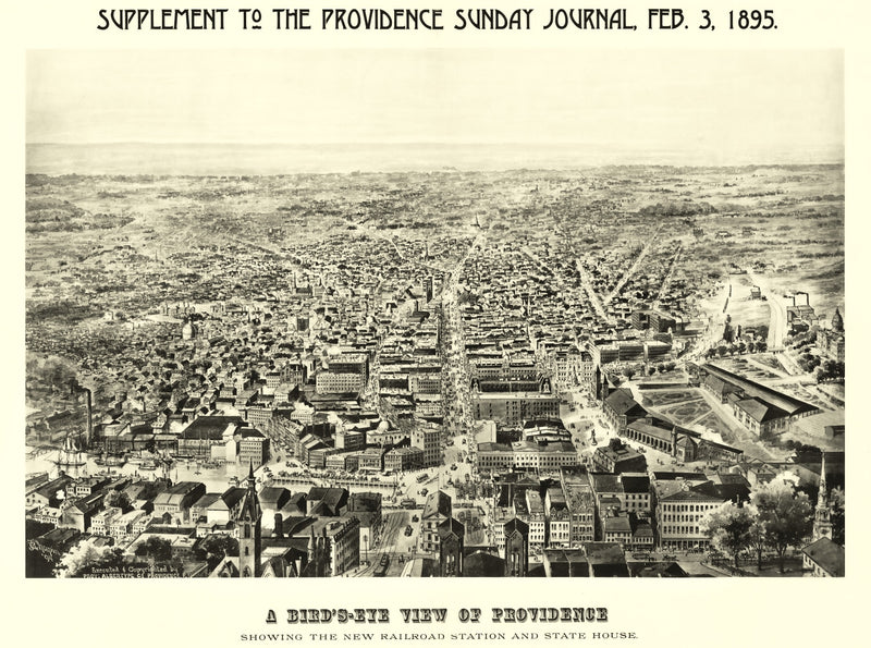 Size comparison using Vintage Map of Providence, Rhode Island 1895
