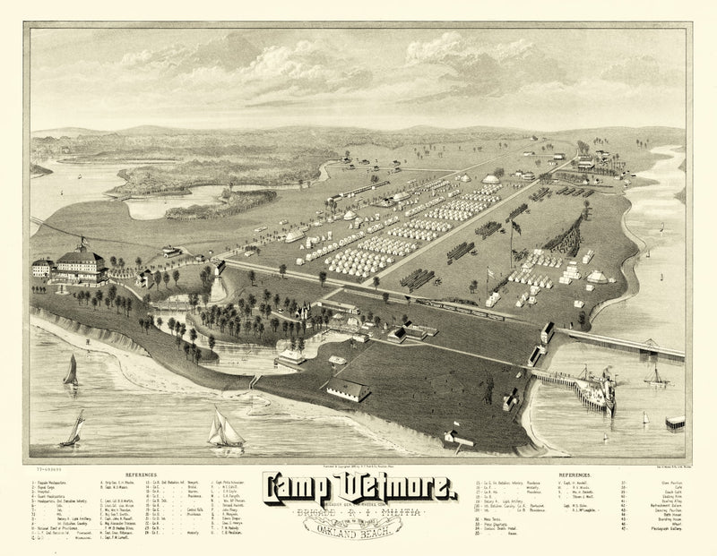 Size comparison using Vintage Map of Camp Wetmore, Rhode Island 1885
