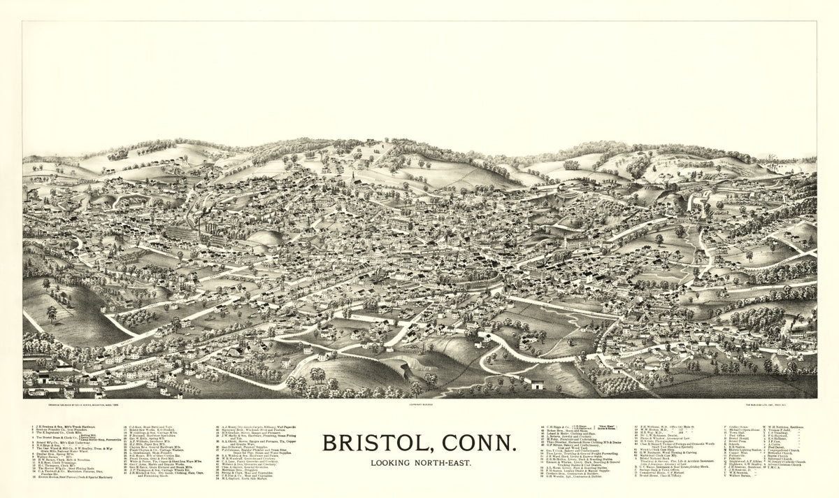 Preview of Vintage Map of Bristol, Connecticut 1889