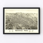 Danbury Vintage Map 1884