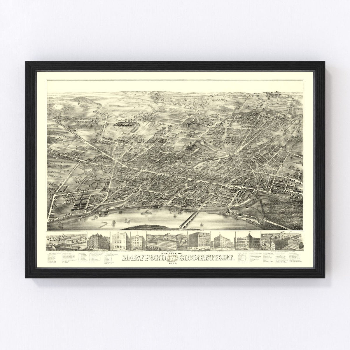 Hartford Vintage Map 1877