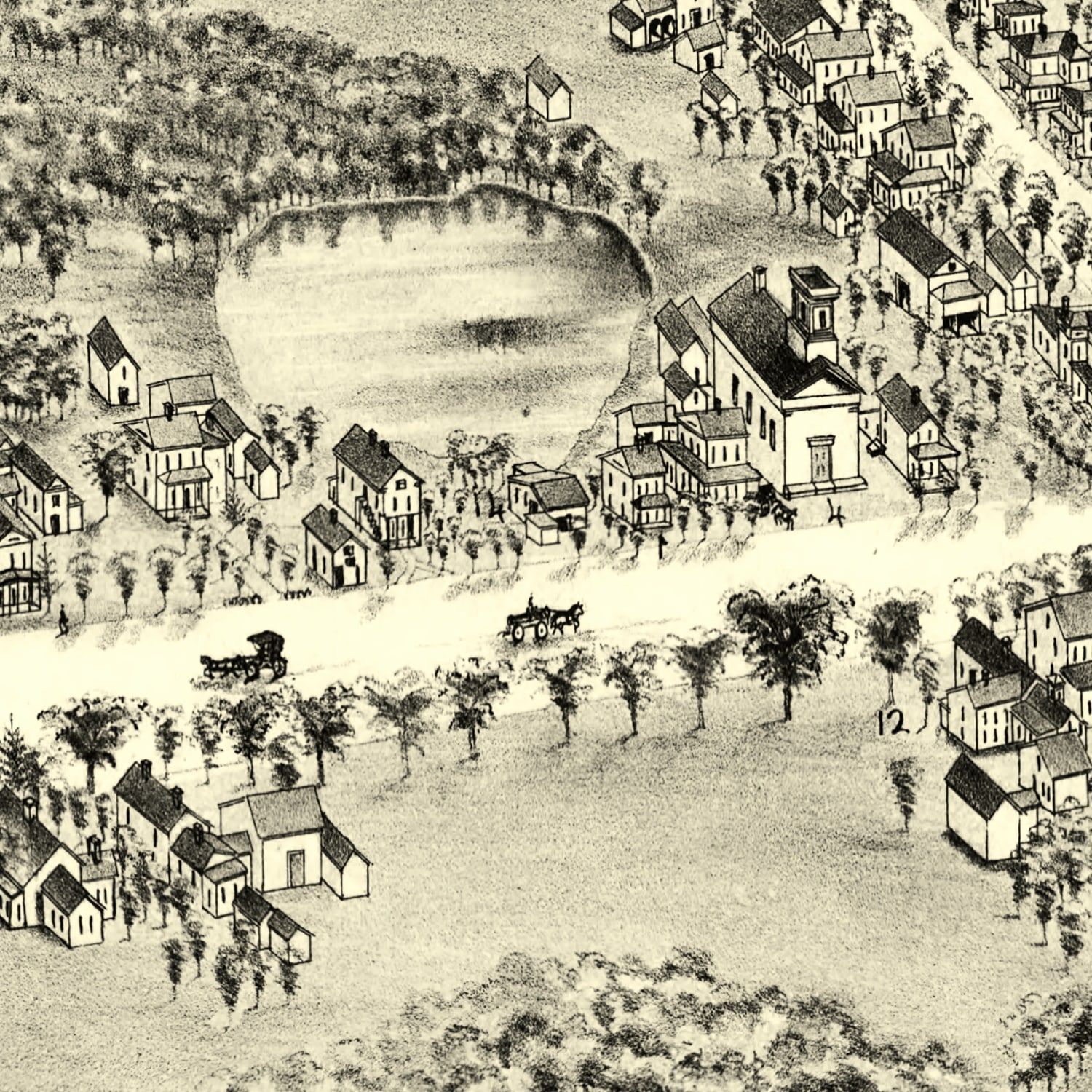 Restored historic details from the 1881 city map of Madison, Connecticut