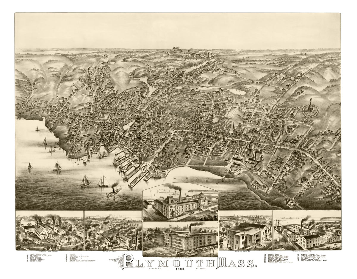 Preview of Vintage Map of Plymouth, Massachusetts 1882