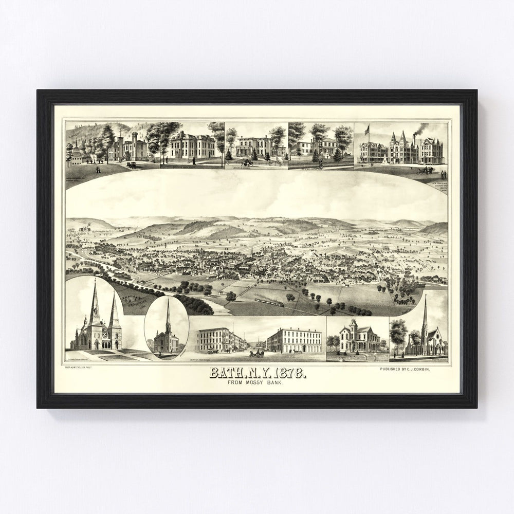 Bath Vintage Map 1878