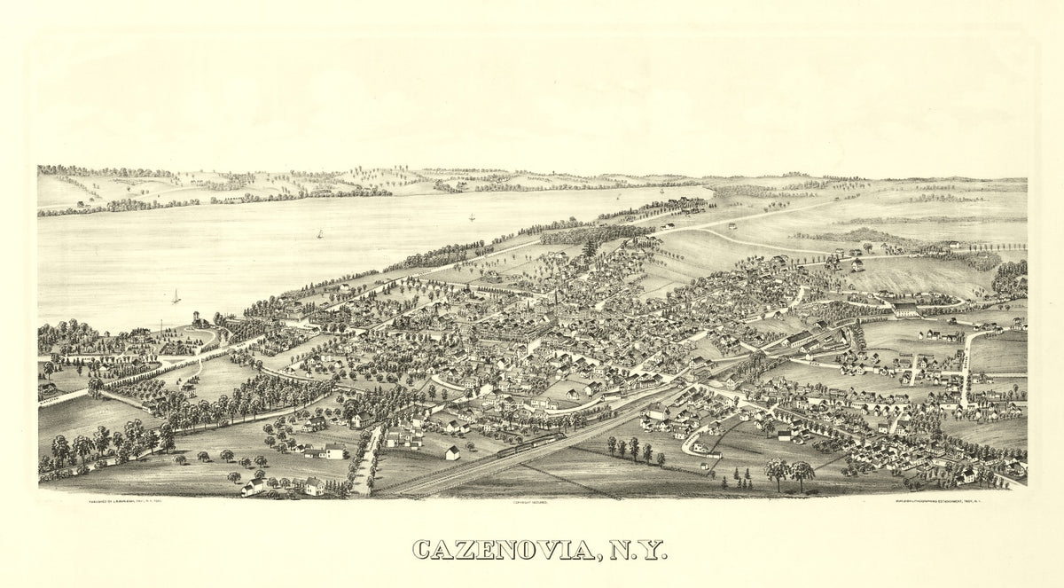 Preview of Vintage Map of Cazenovia, New York 1890