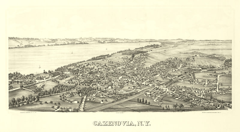 Size comparison using Vintage Map of Cazenovia, New York 1890