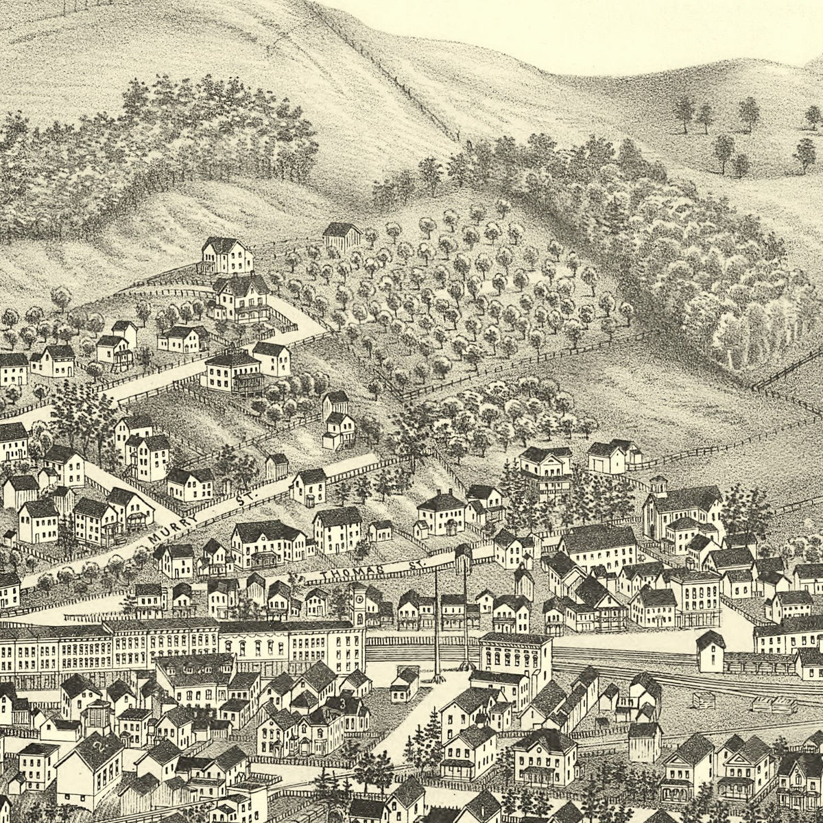 Restored historic details from the 1886 city map of Chatham, New York