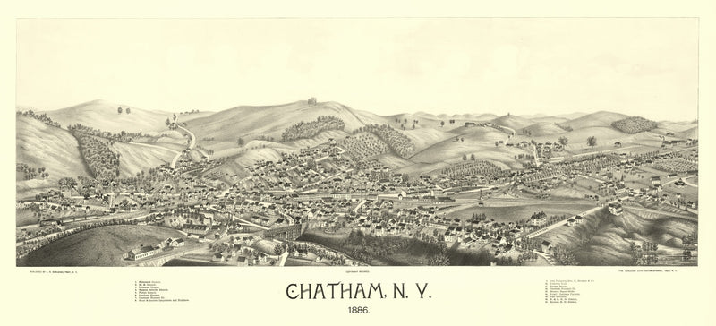 Size comparison using Vintage Map of Chatham, New York 1886