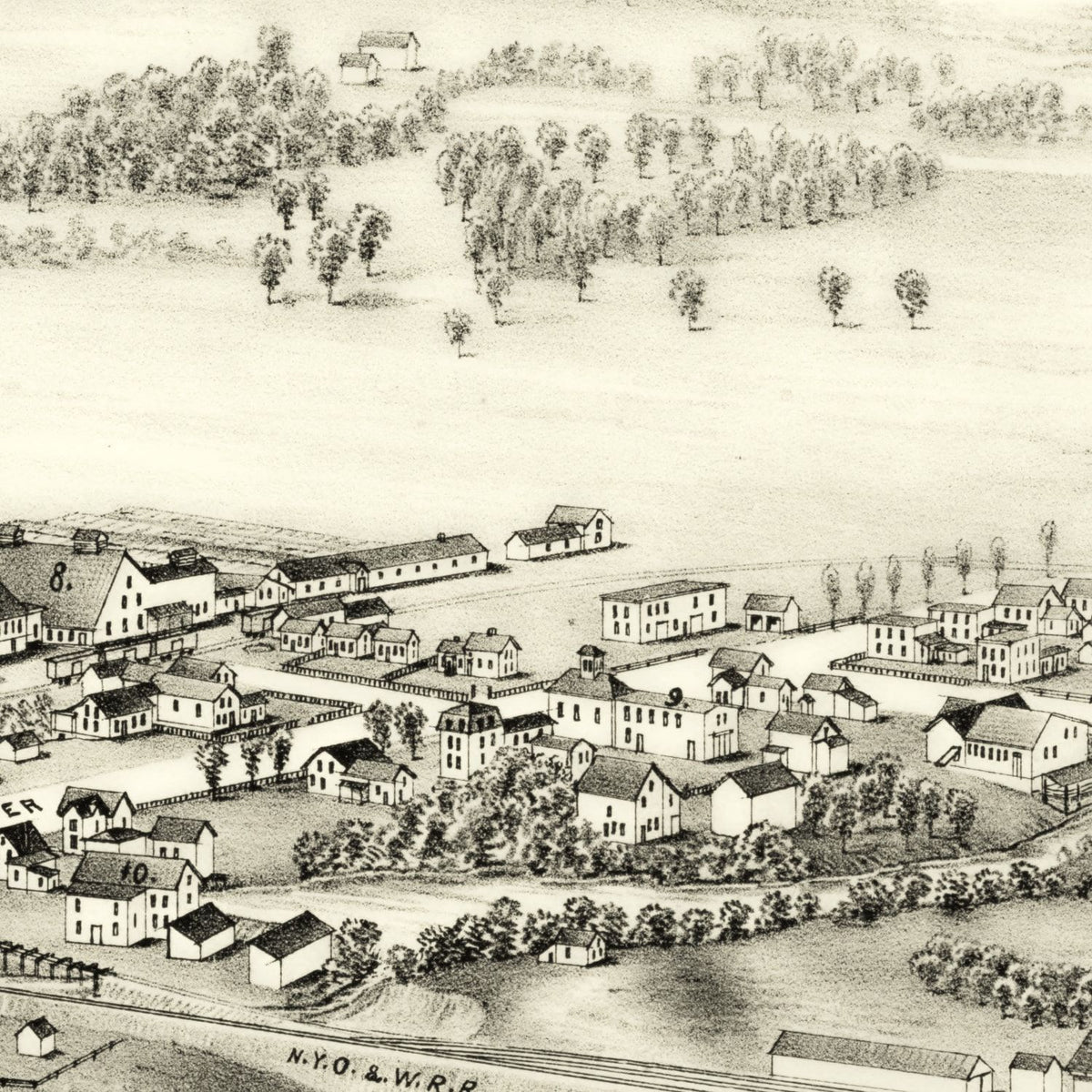 Restored historic details from the 1890 city map of Cleveland, New York