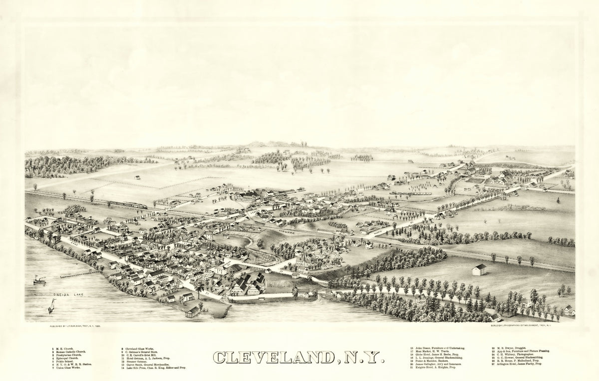 Preview of Vintage Map of Cleveland, New York 1890