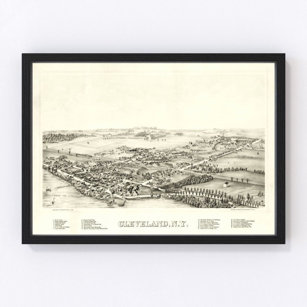 Cleveland Vintage Map 1890