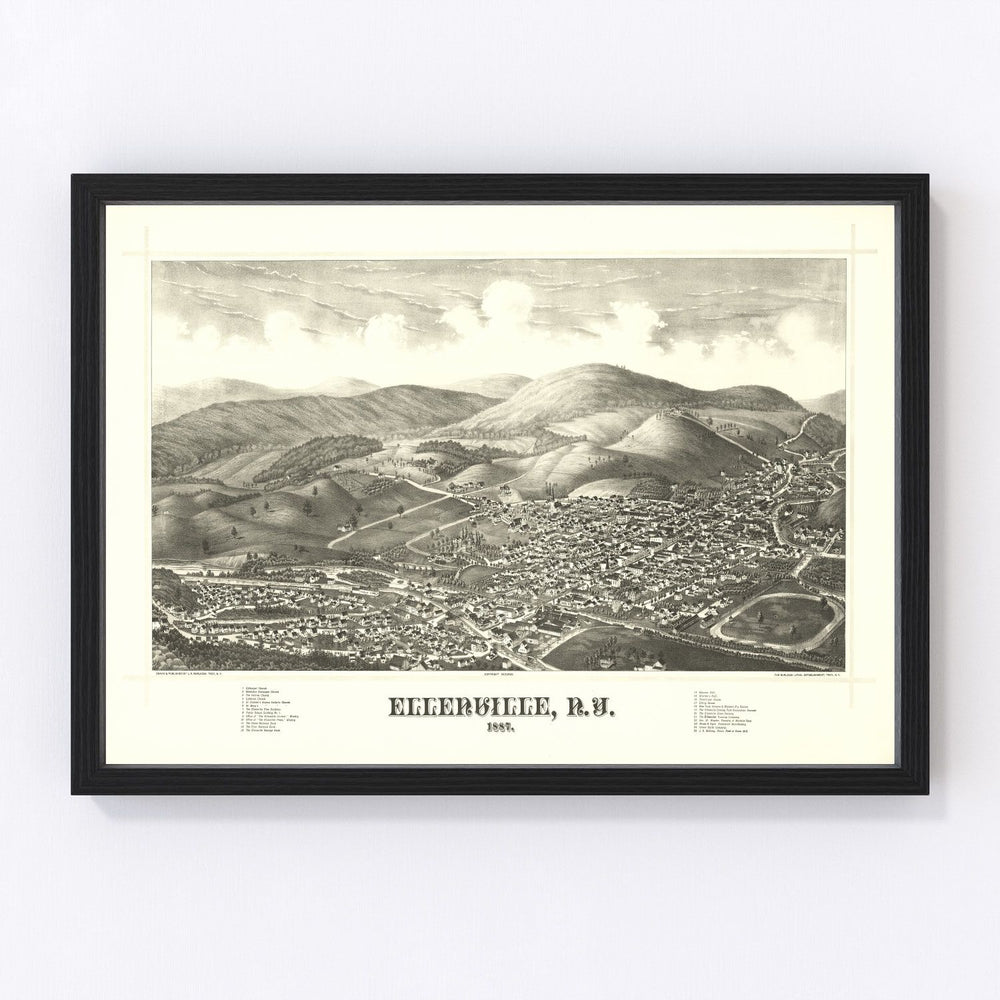 Ellenville Vintage Map 1887