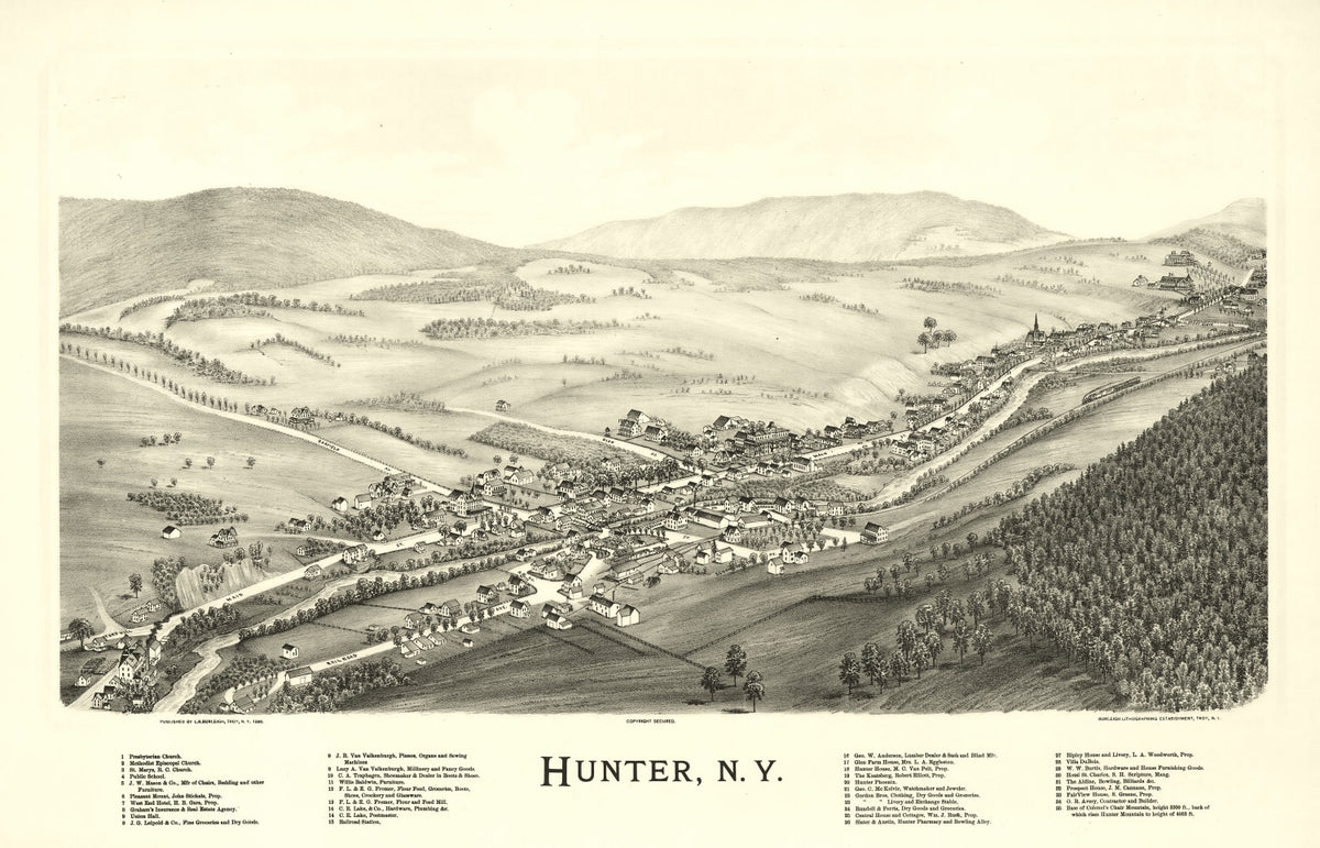 Preview of Vintage Map of Hunter, New York 1890