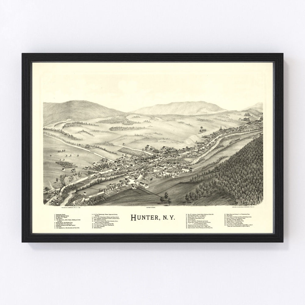 Hunter Vintage Map 1890