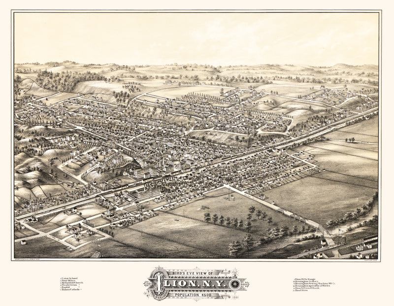 Size comparison using Vintage Map of Ilion, New York 1881