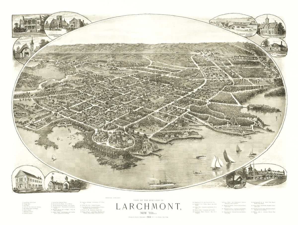 Preview of Vintage Map of Larchmont, New York 1904