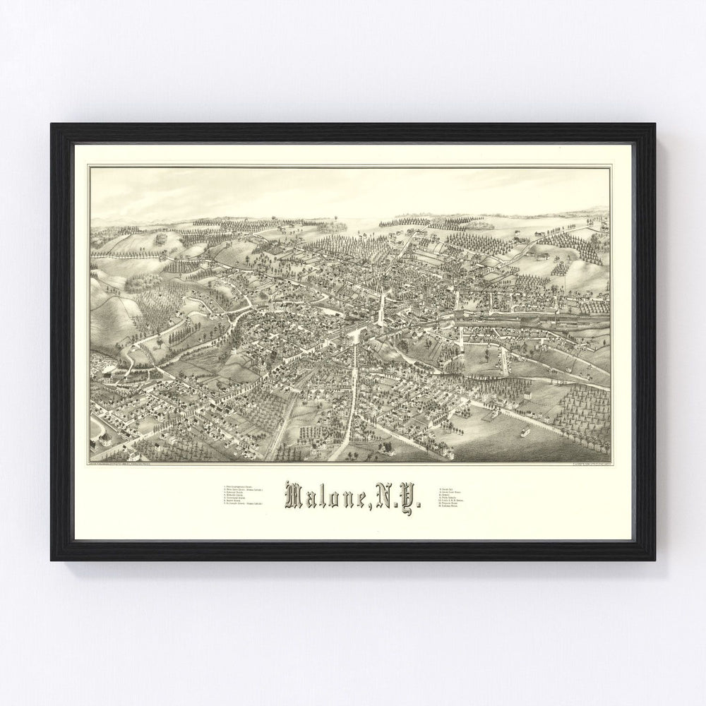 Malone Vintage Map 1886
