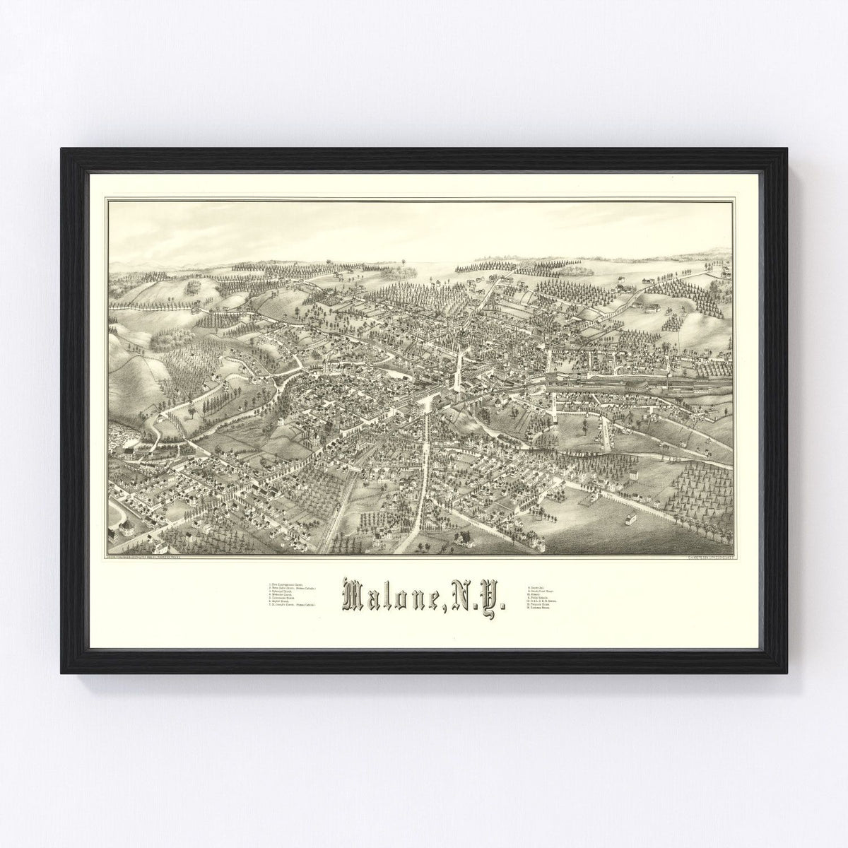 Malone Vintage Map 1886
