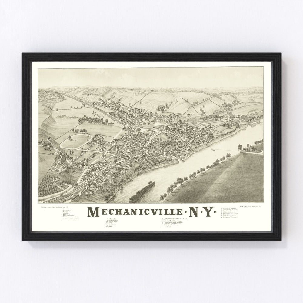 Mechanicville Vintage Map 1880
