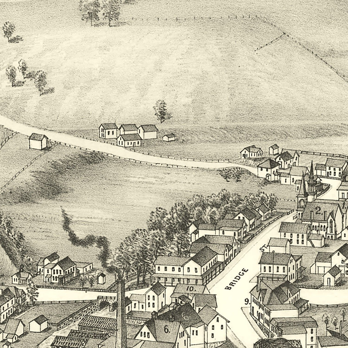 Restored historic details from the 1890 city map of Middleville, New York