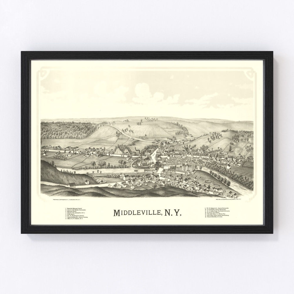 Middleville Vintage Map 1890
