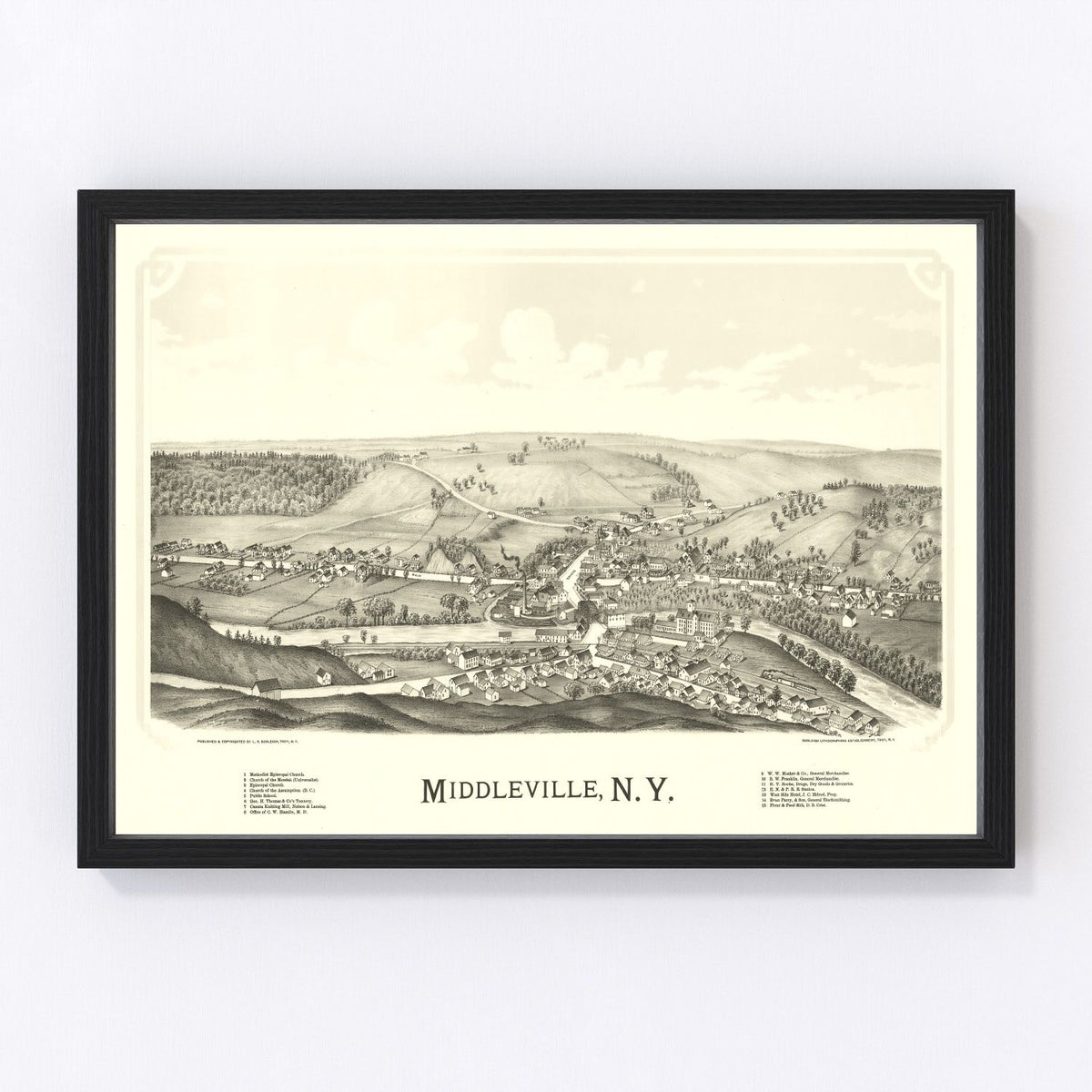 Middleville Vintage Map 1890