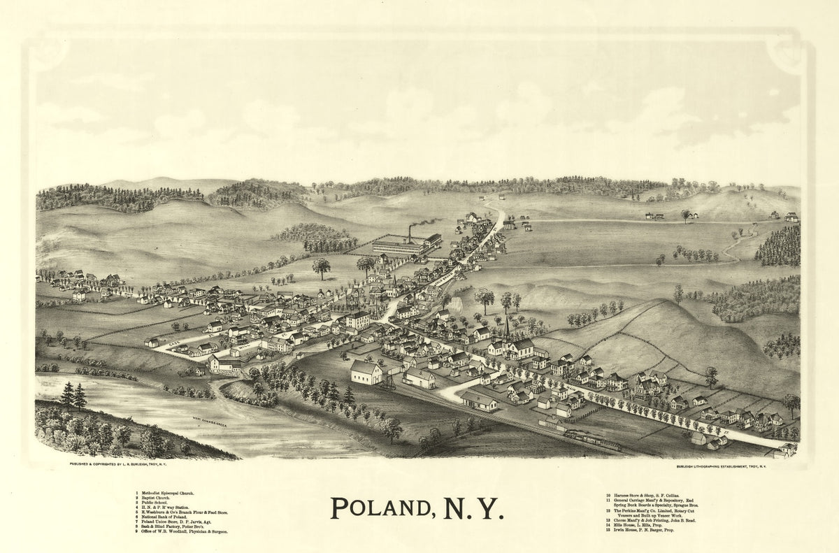 Preview of Vintage Map of Poland, New York 1890
