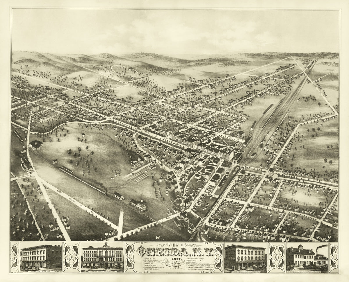 Preview of Vintage Map of Oneida, New York 1874