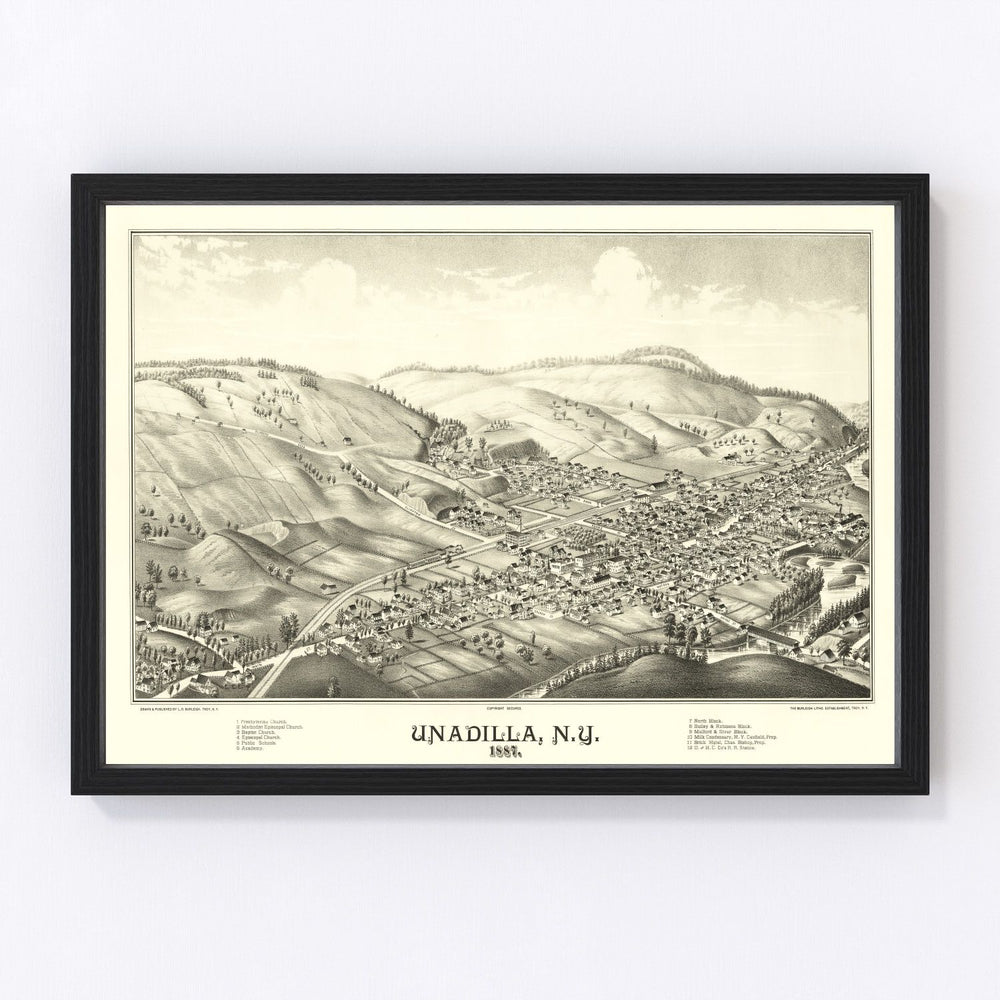 Unadilla Vintage Map 1887