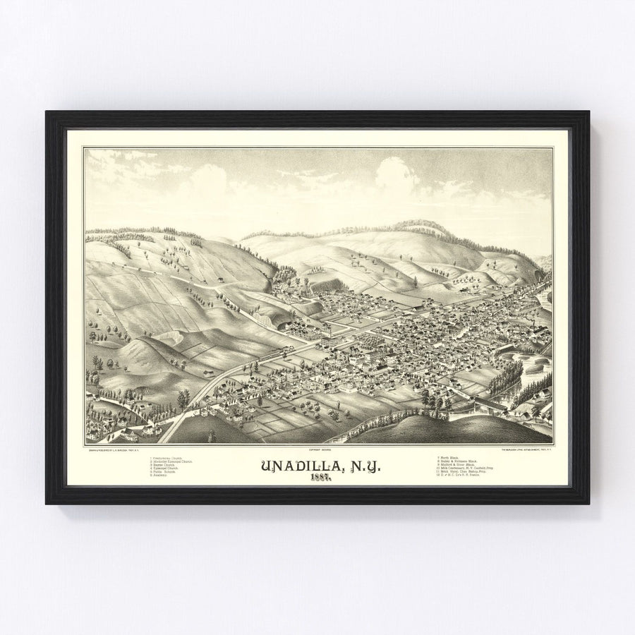 Unadilla Vintage Map 1887