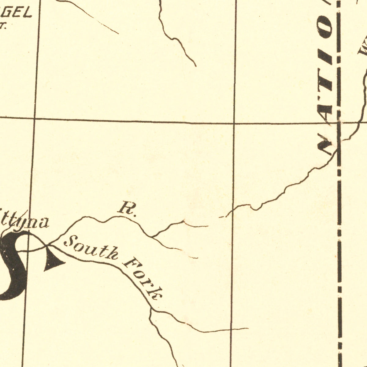 Restored historic details from the 1897 misc. attraction map of County, Alaska