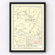 Yukon Gold Belt Vintage Map 1897
