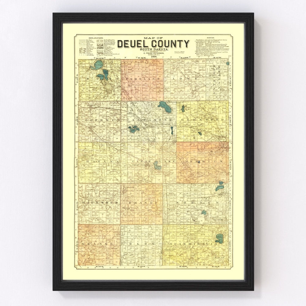 Deuel County Vintage Map 1899