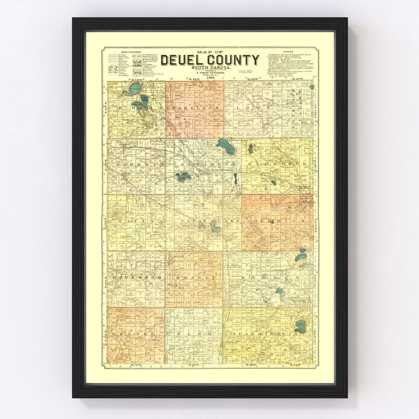 Deuel County Vintage Map 1899