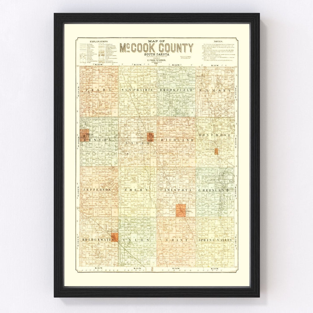 McCook County Vintage Map 1900