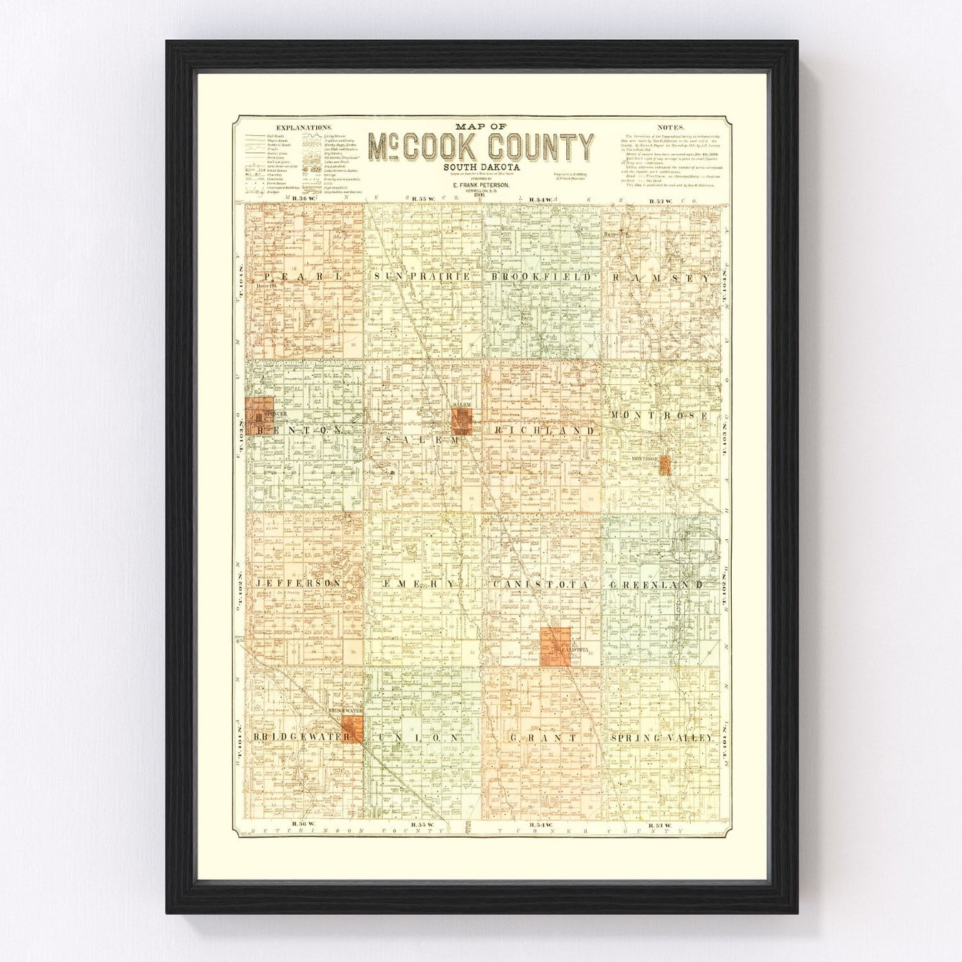 McCook County Vintage Map 1900