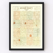 McCook County Vintage Map 1900