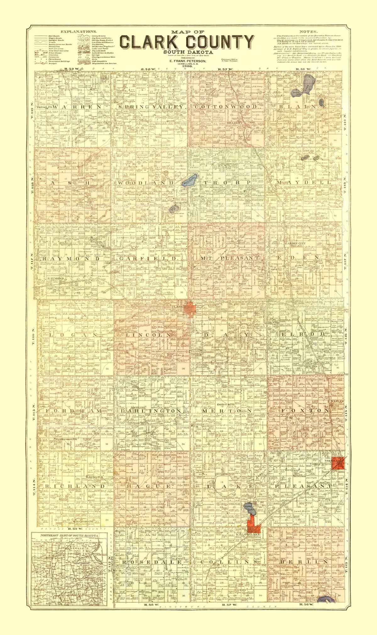 Preview of Vintage Map of Clark County, South Dakota 1900