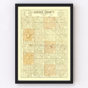 Aurora County Vintage Map 1900