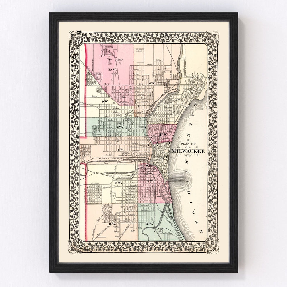 Milwaukee Vintage Map 1877