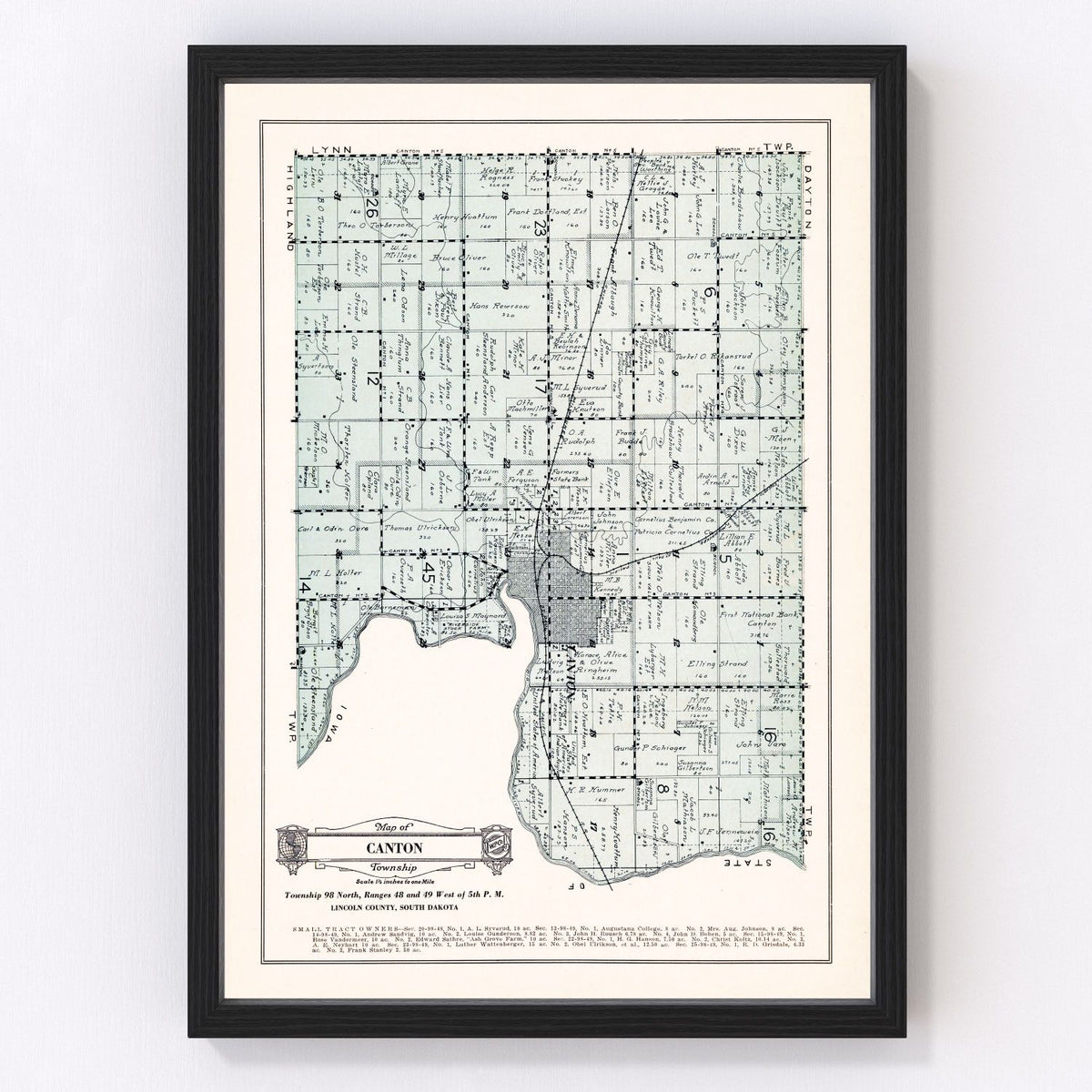 Canton Township Vintage Map 1929