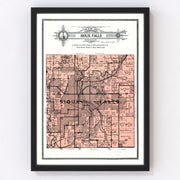 Sioux Falls Township Vintage Map 1913