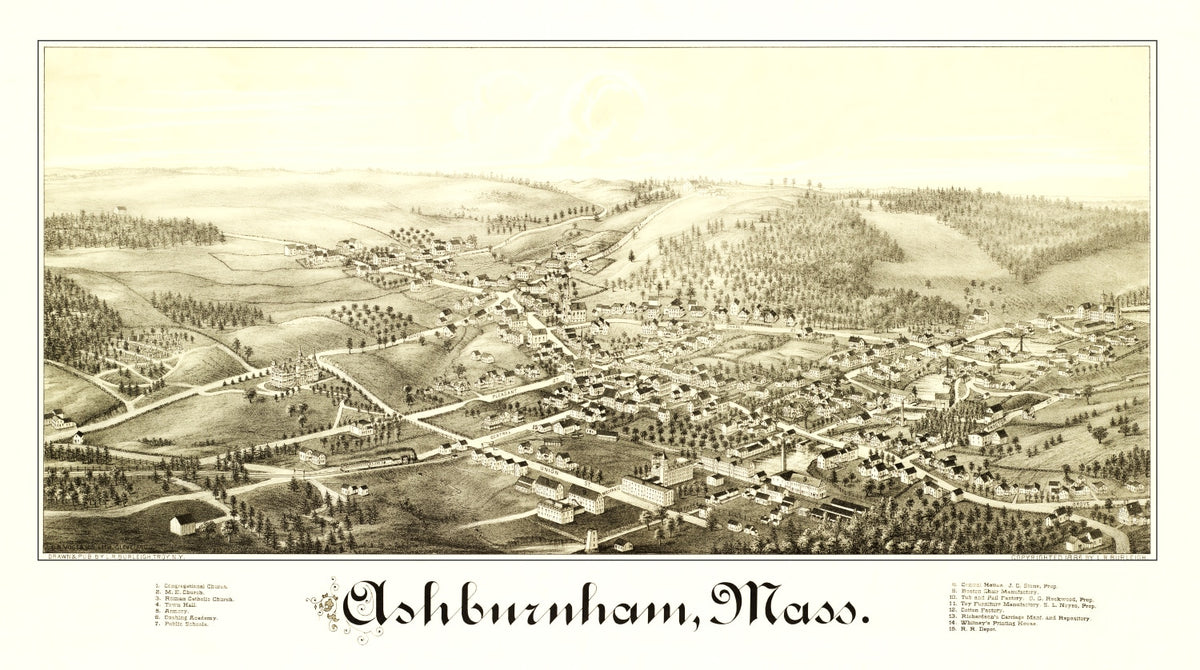 Preview of Vintage Map of Ashburnham, Massachusetts 1886