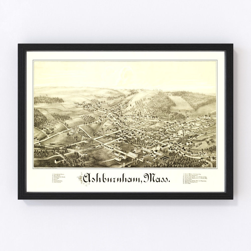 Ashburnham Vintage Map 1886