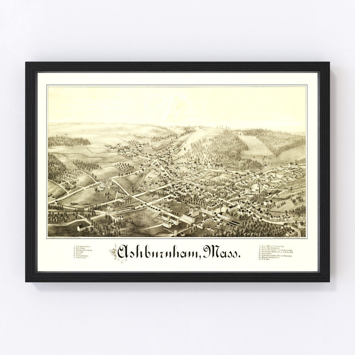 Ashburnham Vintage Map 1886
