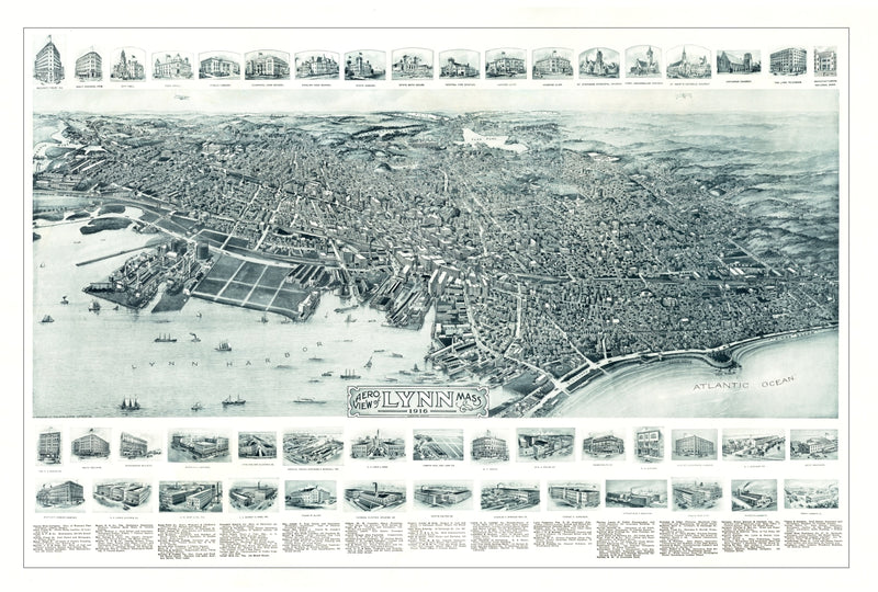 Size comparison using Vintage Map of Lynn, Massachusetts 1916
